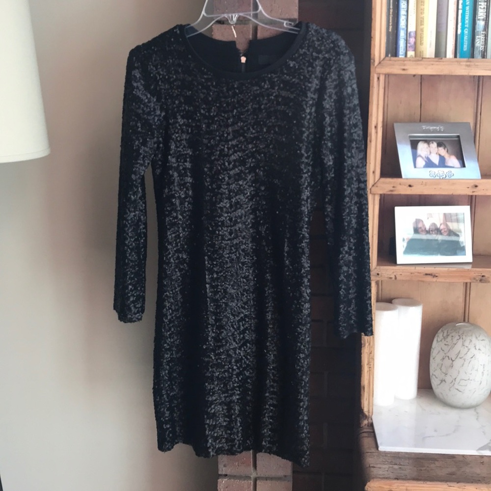 Black Sequin Isabel Lu Mini Dress